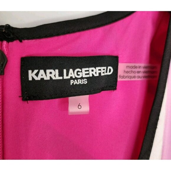 NWT Karl Lagerfeld Paris Women's Multicolored Pleated-Skirt Dress Size 6 - Picture 3 of 8